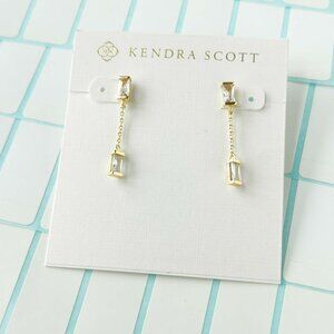 Kendra Scott Juliette Gold White Crystal Earrings w/ dust bag